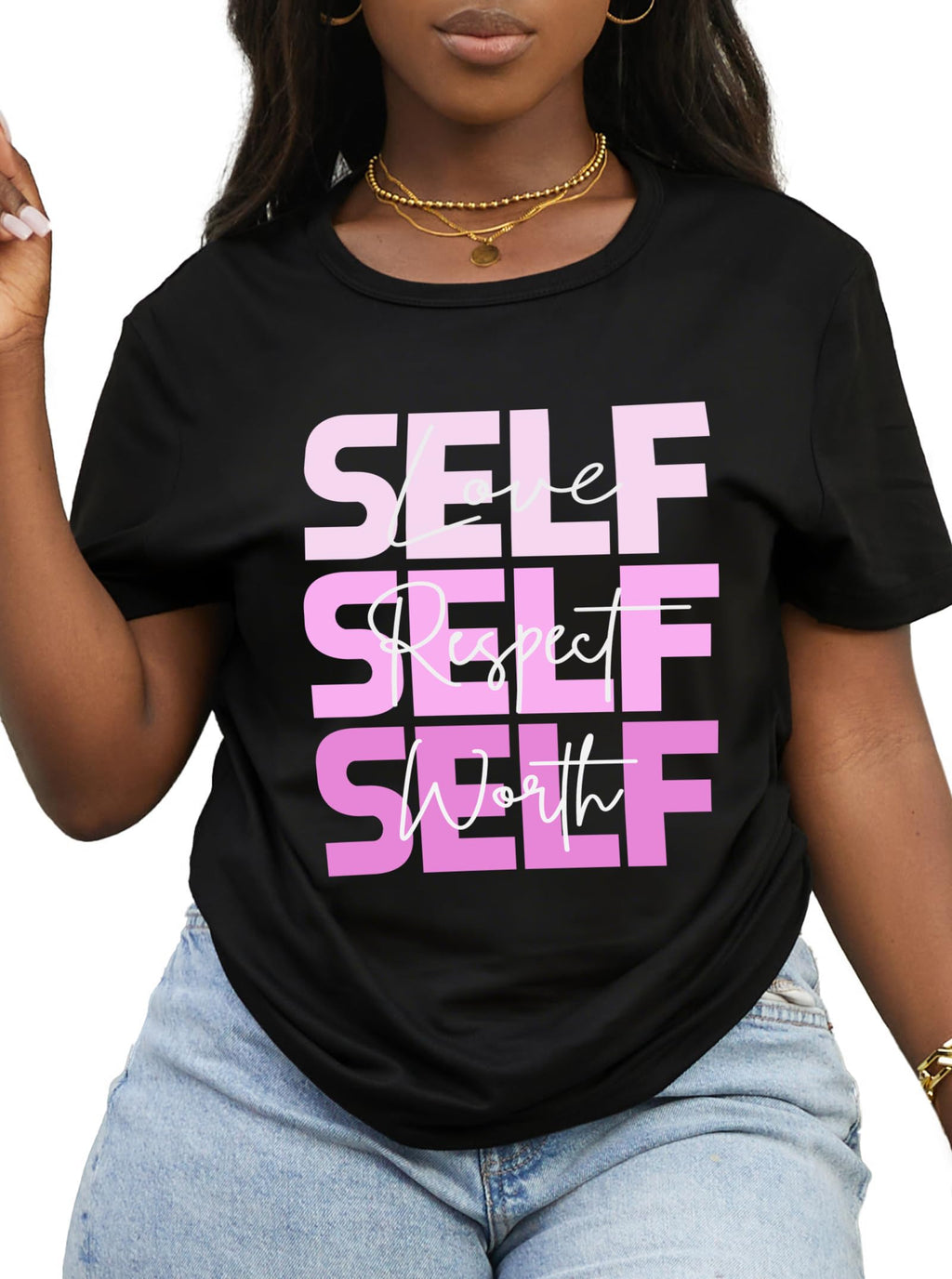 Hilinker Women's Funny Graphic Tees Casual Loose Summer Cute Tops Short Sleeve T Shirts