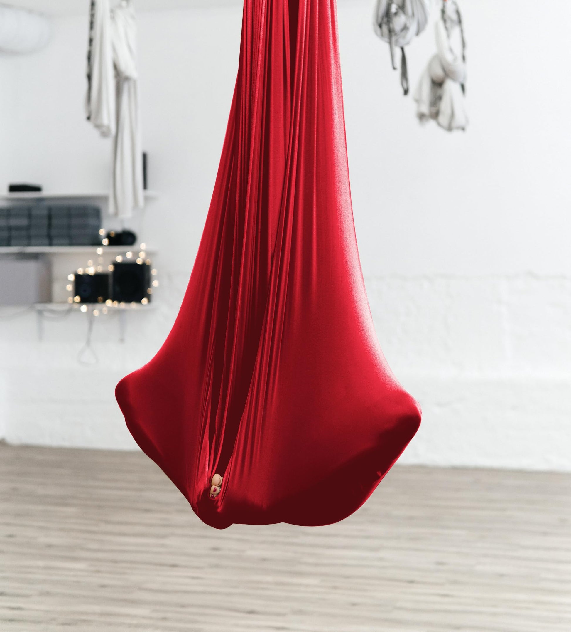 Aerial Silks Set, Premium Ariel Yoga Hammock 9 Yards Aerial Silk, Low-Stretch Fabric, Yoga Starter Kit for Home, Aerial Rig for All Skill Levels - All Hardware Included