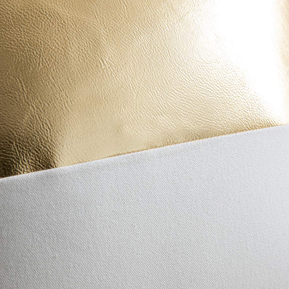 DEZENE Leather Throw Pillow Covers, Set of 2 Modern Leather/Cotton Decorative Pillowcases for Home Decor Bedroom Living Room Couch Bed Sofa, 18x18 Inch, Cognac-Brown and White