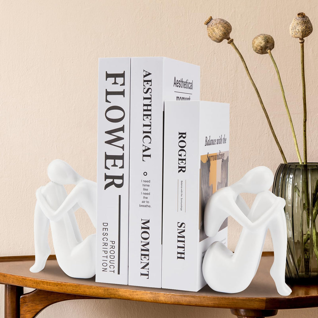 Black Decor Women Statue, Thinker Girl Sculptures, Modern Abstract Art Accents, Black Resin Collectible Figurines for Living Room Bedroom Bookshelf Coffe Table, Resin, 1Piece