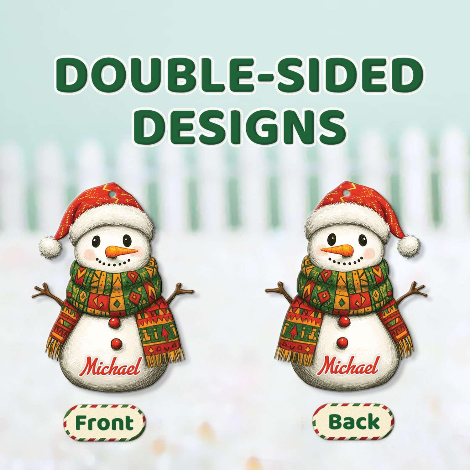 2D Acrylic Christmas Elf Shaped Ornament with Gift Box, Personalized Name Holiday Keepsake, Cute Ornament for Kids Room, Custom Name African-Inspired Decoration, Gifts for Boys