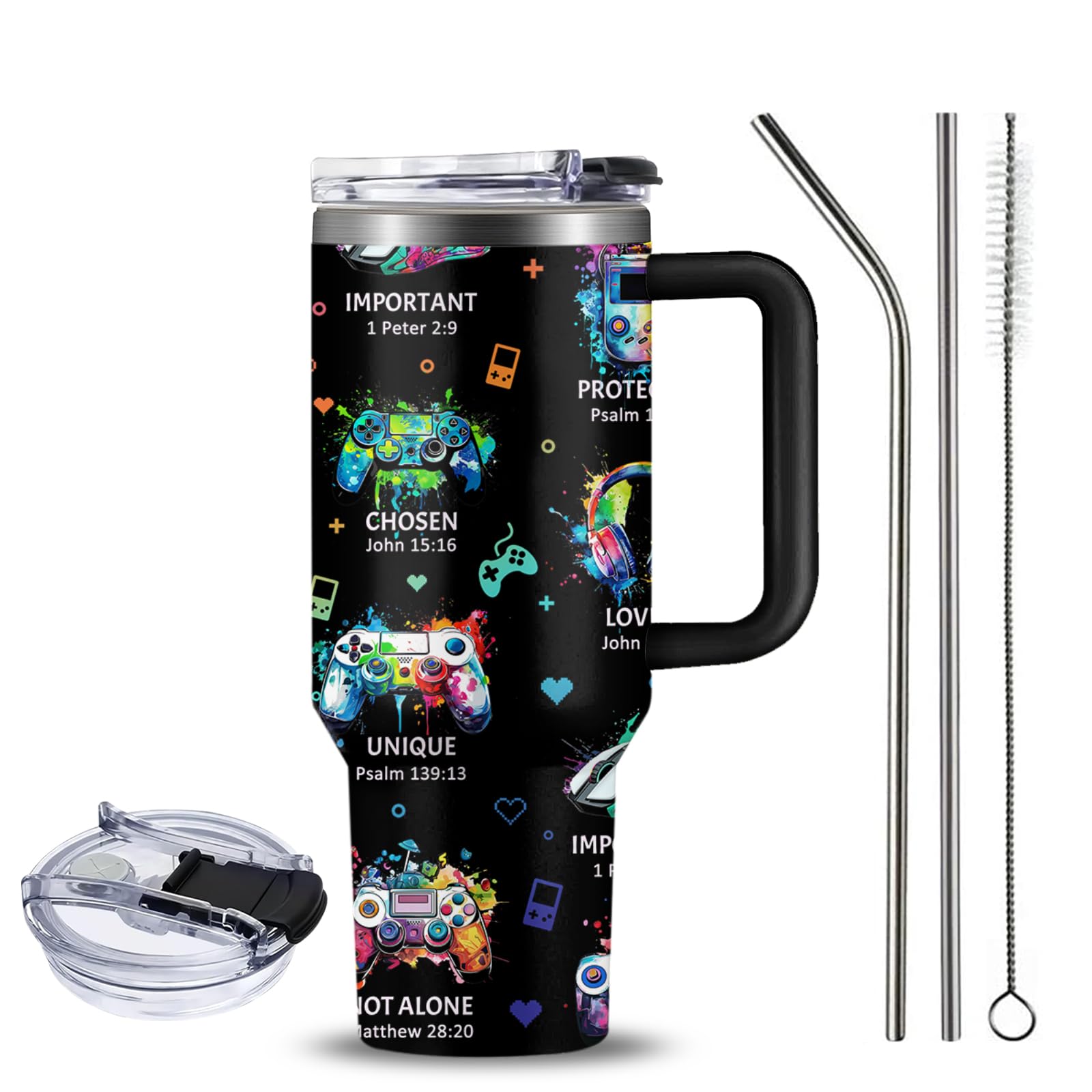 Christian Gifts for Women, 40 oz I Can Do All Things Christ Tumbler With Handle, Inspirational Religious Birthday Gifts for Faith Cup, Christian Jesus God Bible Verse Pastor Prayer Gift for Christmas