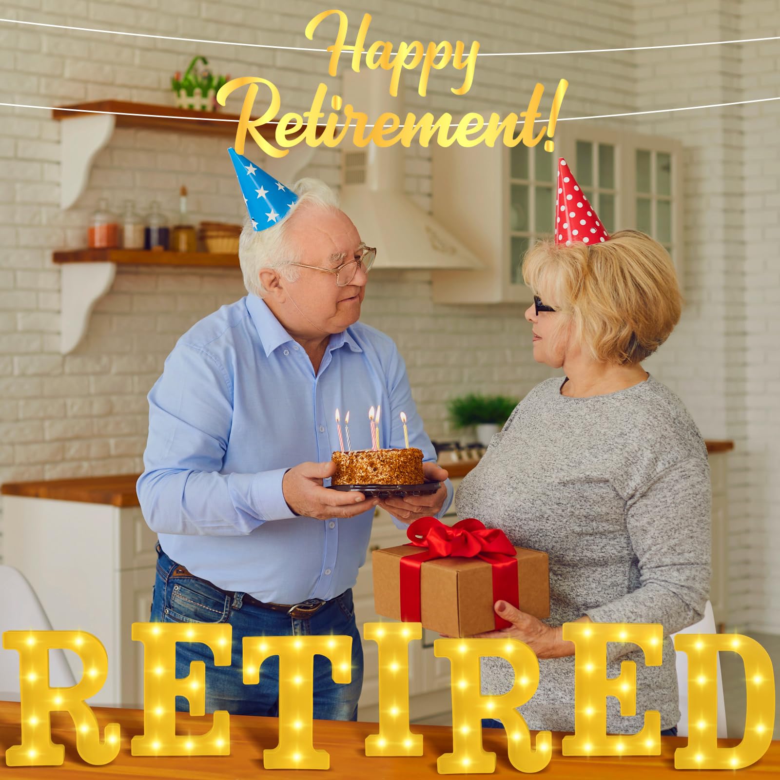 11 Pcs Happy Kwanzaa Large LED Letter Sign LED Lights Battery Powered Table Decorations for Party Favor Light Centerpiece Tabletop Decoration