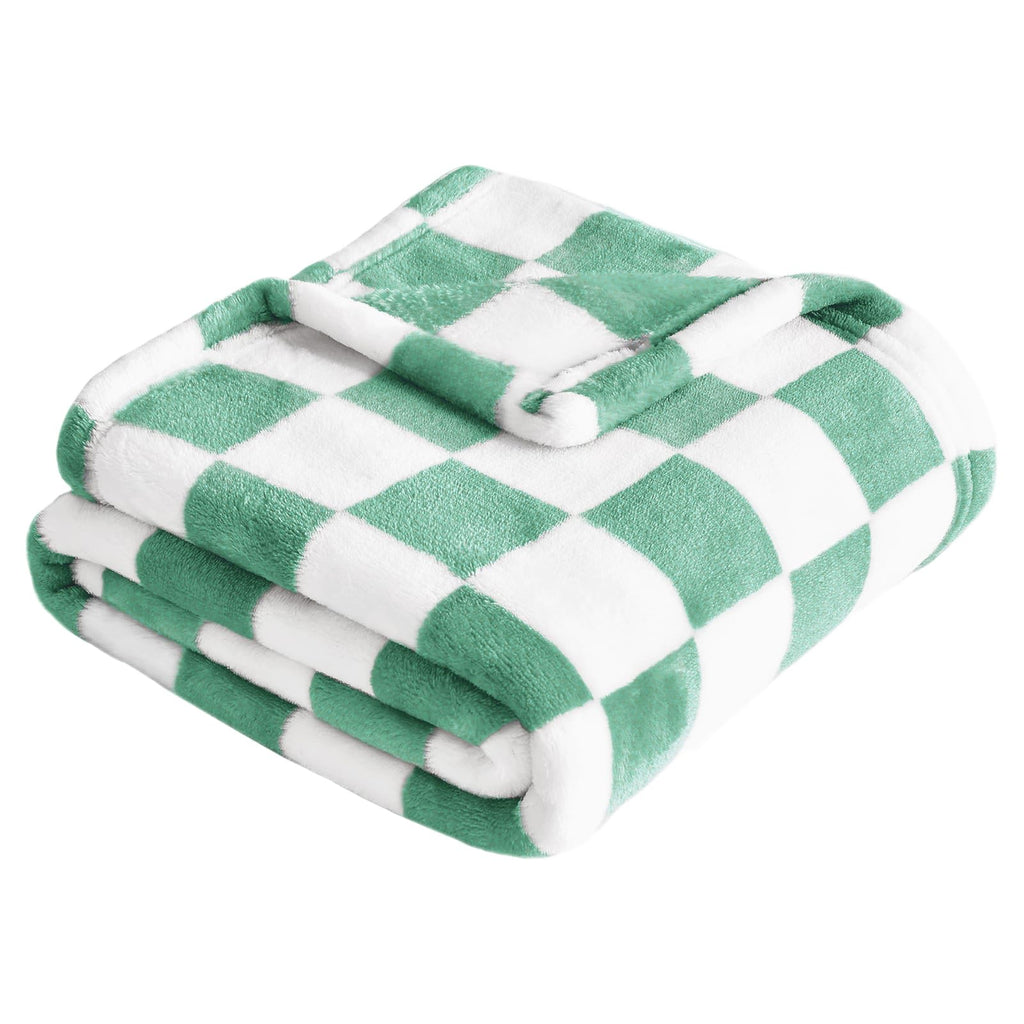 Yurhap Checkered Baby Blanket Fleece Baby Blankets Neutral for Boys Girls, Super Soft Warm Lightweight Infant Toddler Newborn Receiving Blankets for Crib Stroller, 30''x40'', Khaki