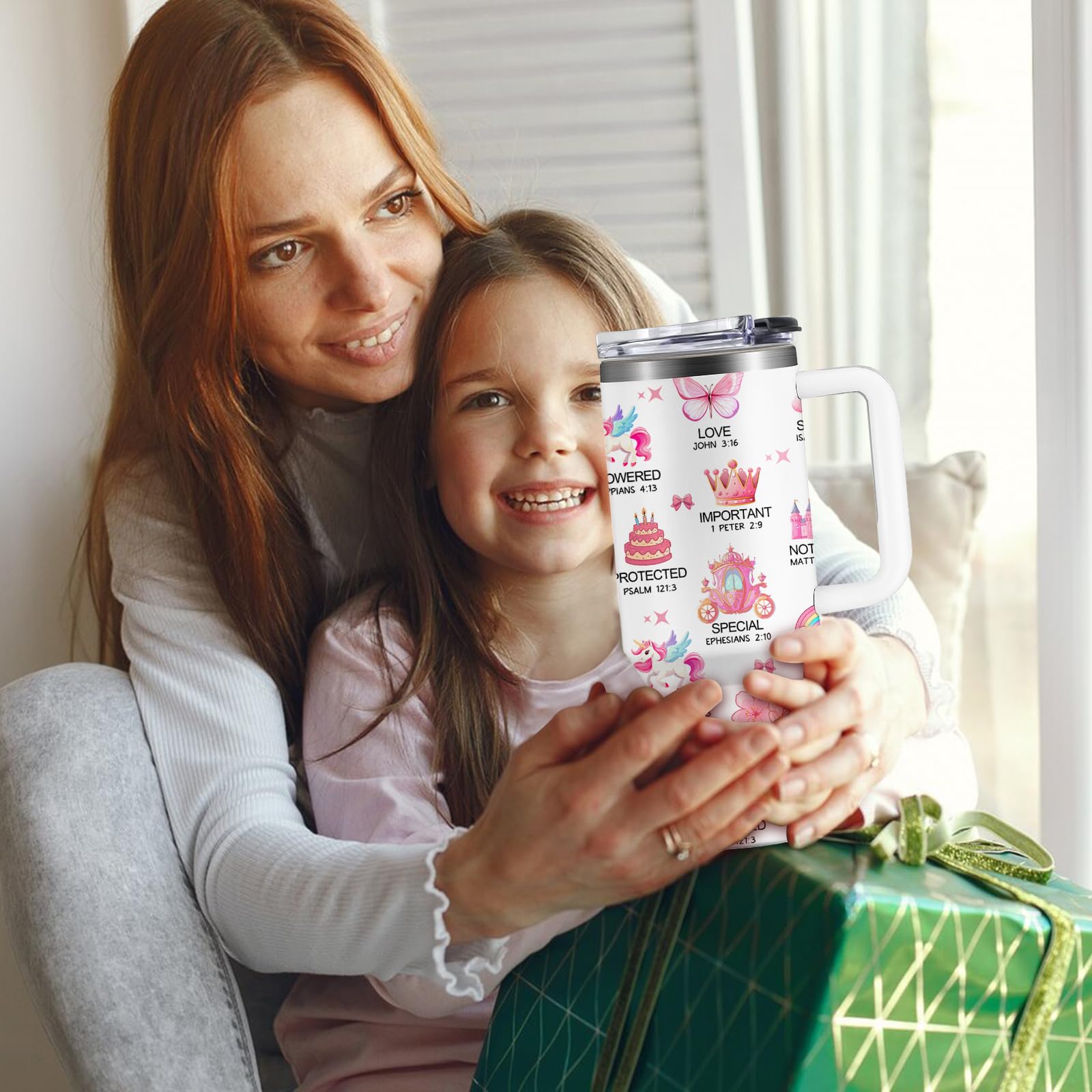 Christian Gifts for Women, 40 oz I Can Do All Things Christ Tumbler With Handle, Inspirational Religious Birthday Gifts for Faith Cup, Christian Jesus God Bible Verse Pastor Prayer Gift for Christmas