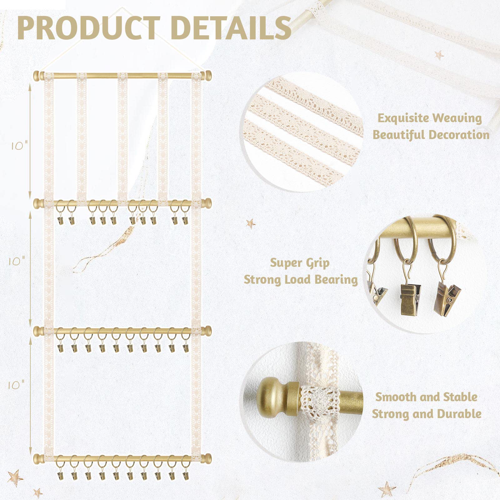 POVETIRE Headband Holder Hair Bows Organizer for Girls, Baby Headbands Hair Accessories Organizer Storage Wall Hanging Decor for Toddler Girls Room