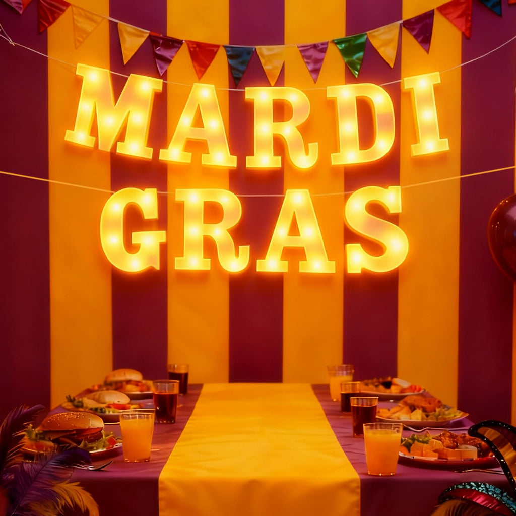 11 Pcs Happy Kwanzaa Large LED Letter Sign LED Lights Battery Powered Table Decorations for Party Favor Light Centerpiece Tabletop Decoration