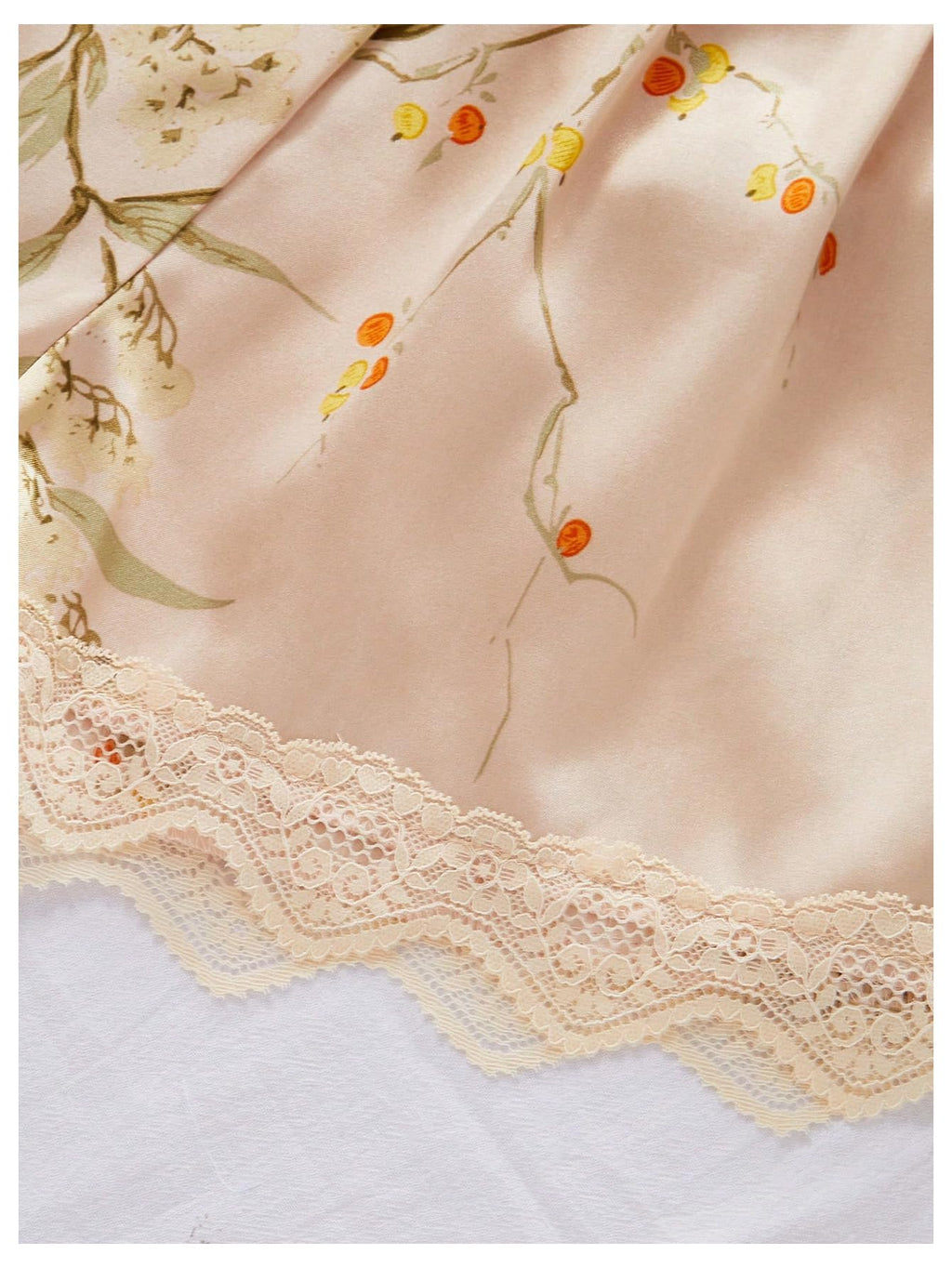 GORGLITTER Women's 5 Piece Floral Print Satin Pajama Set Nightgown Robe Cami Shorts Sleepwear with Storage Bag