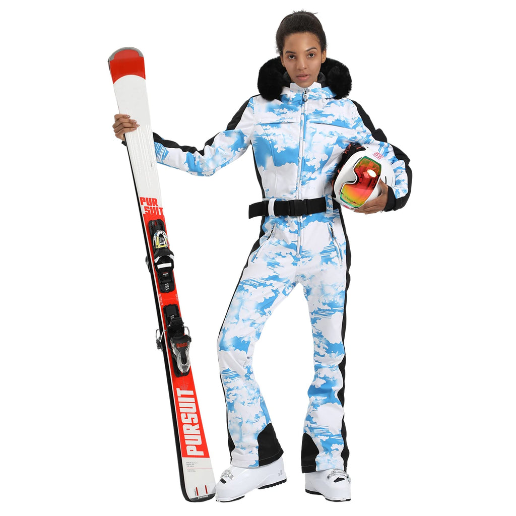IMPHUT Women's One Piece Ski Suits Slim Waterproof Jumpsuits Windproof Snowsuit Insulated Ski Jumpsuit Skiing Sports