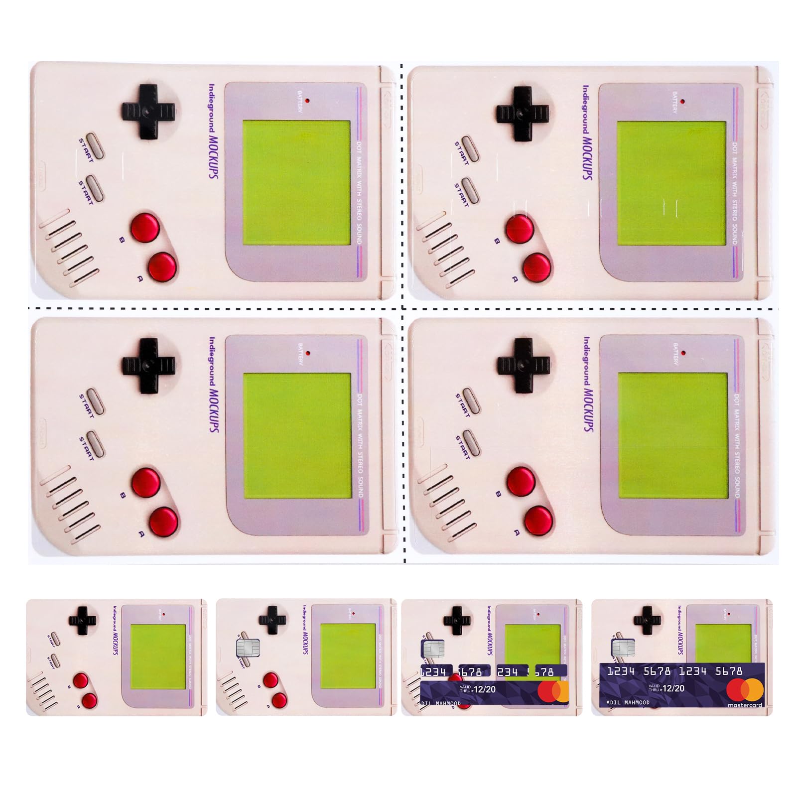 4PCS Credit Card Skin Set, Waterproof Debit Card Sticker Game Machine Theme Bank Card Sticker Skins - Black