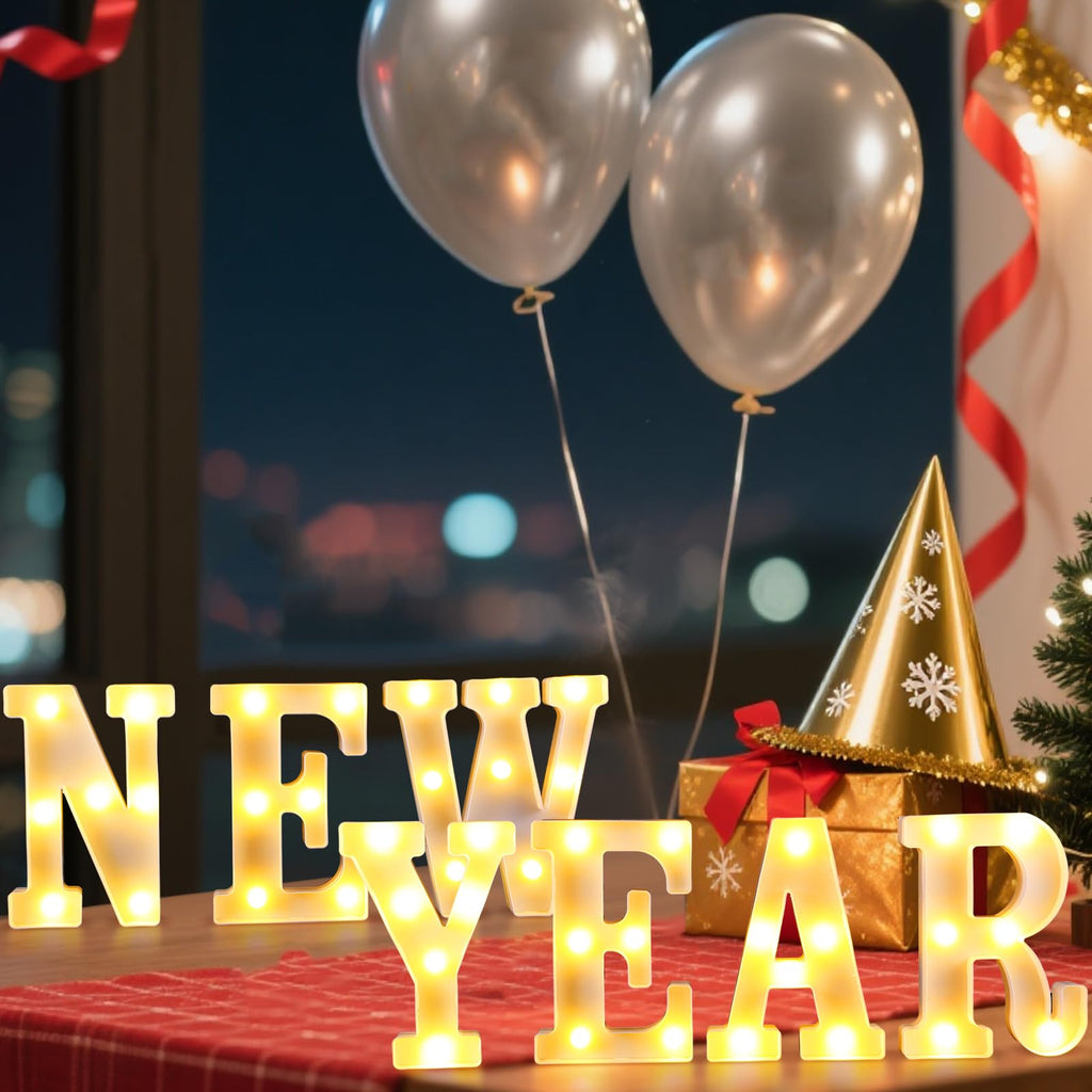 11 Pcs Happy Kwanzaa Large LED Letter Sign LED Lights Battery Powered Table Decorations for Party Favor Light Centerpiece Tabletop Decoration