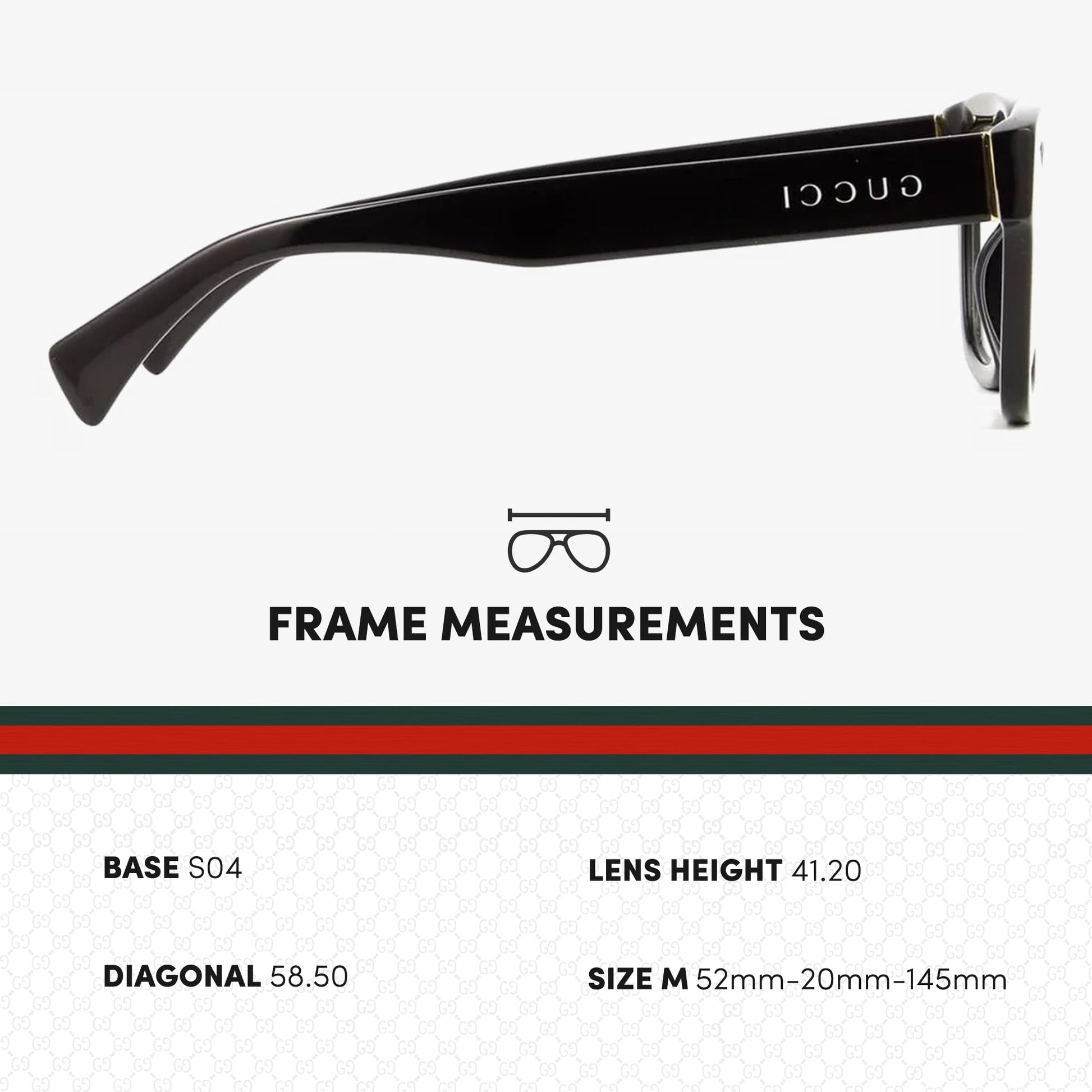 Gucci GG1138O Square Shape Eyeglasses + Bundle with eSHADES Luxury Eyewear Kit