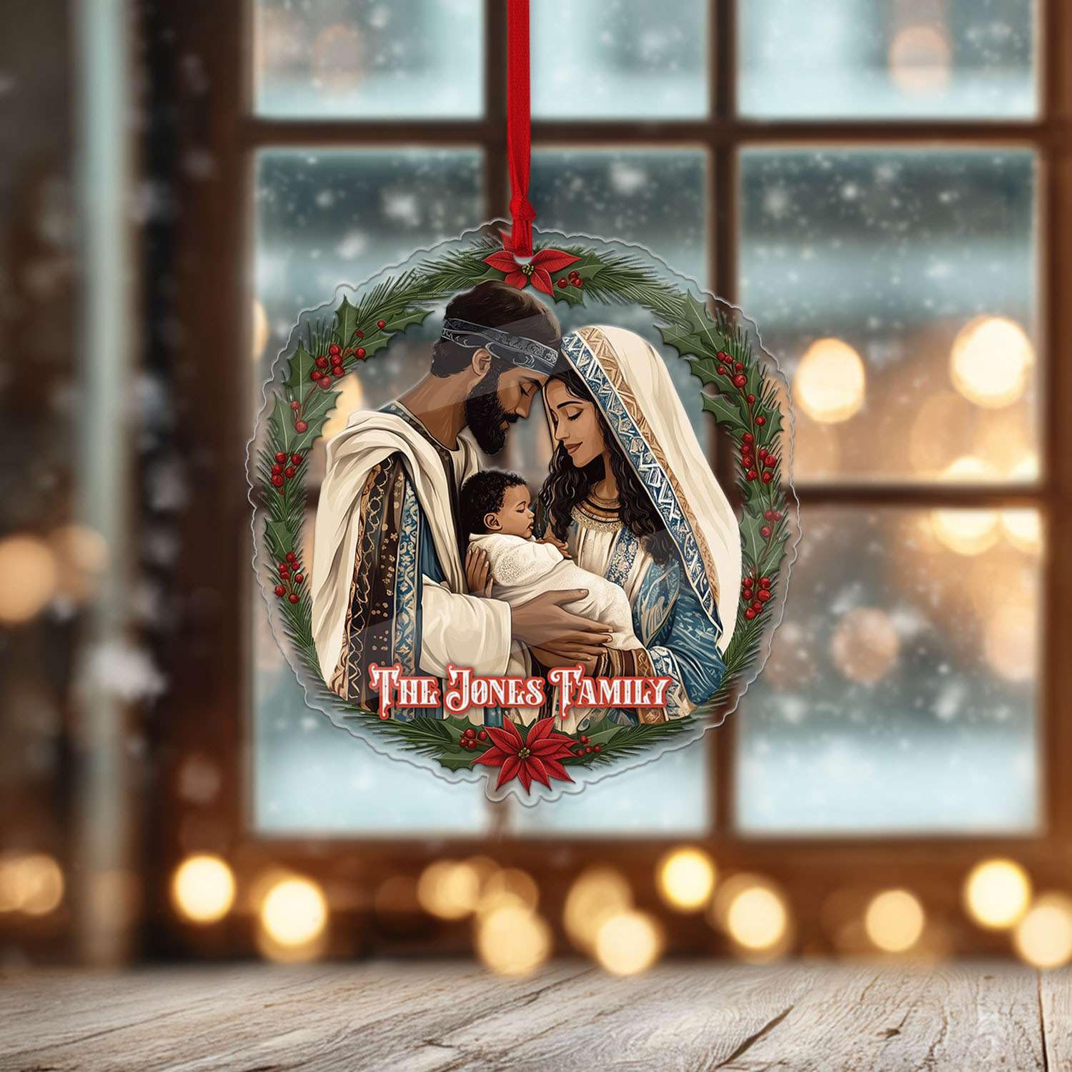 2D Acrylic Christmas Elf Shaped Ornament with Gift Box, Personalized Name Holiday Keepsake, Cute Ornament for Kids Room, Custom Name African-Inspired Decoration, Gifts for Boys