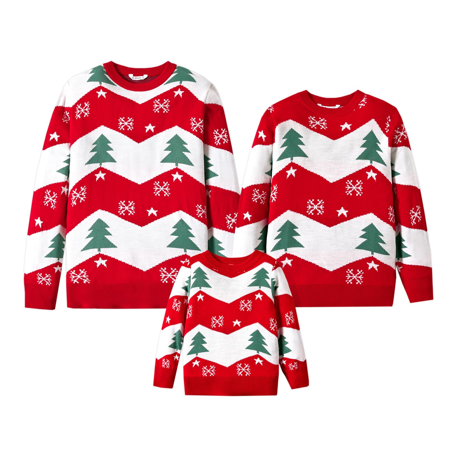 PATPAT Christmas Sweater Family Set Long Sleeve Knit Sweater Holiday Xmas Knitted Pullover
