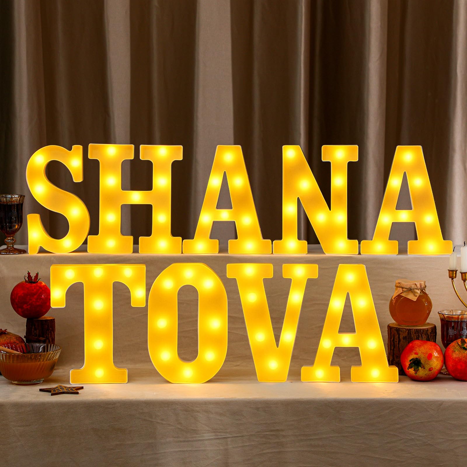 11 Pcs Happy Kwanzaa Large LED Letter Sign LED Lights Battery Powered Table Decorations for Party Favor Light Centerpiece Tabletop Decoration