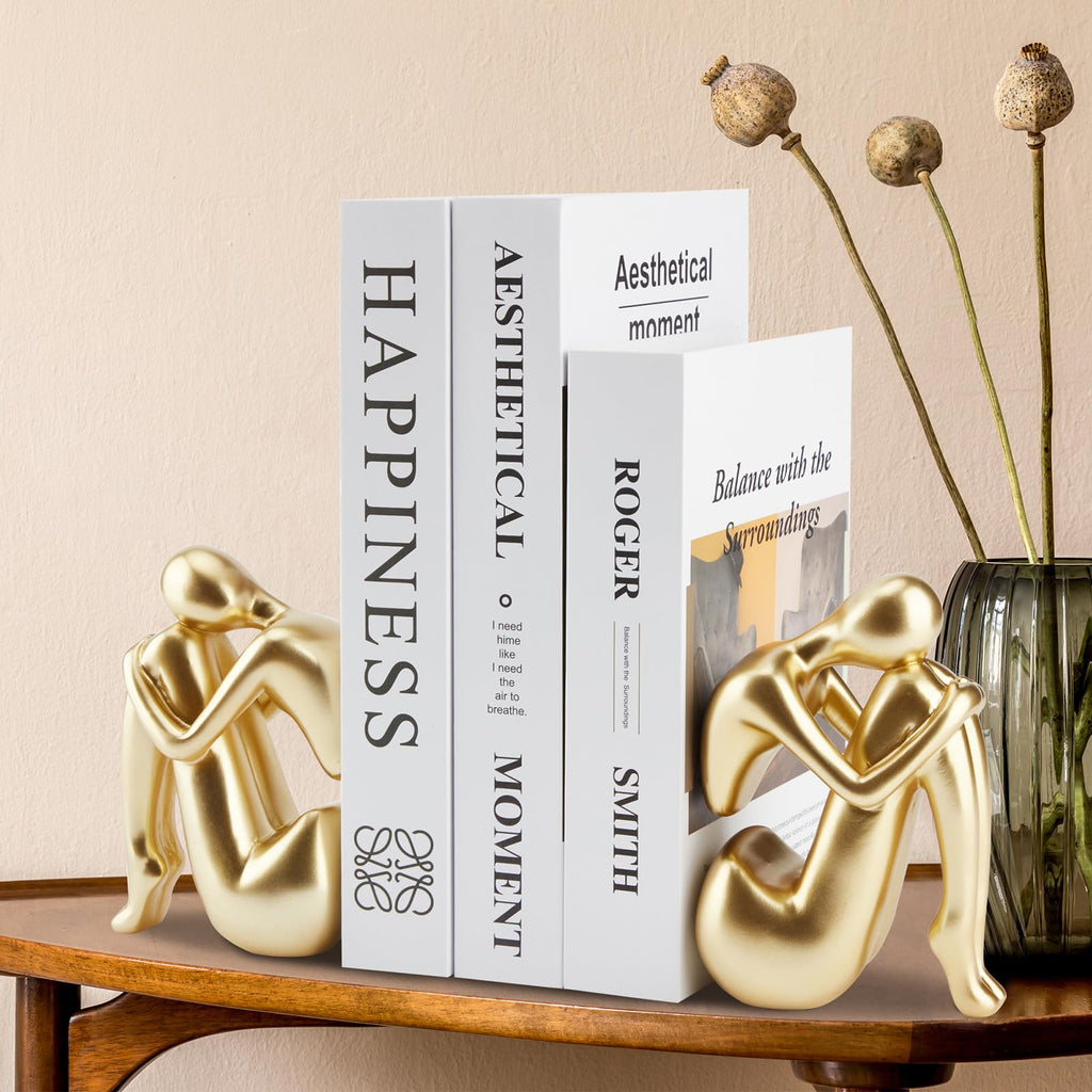 Black Decor Women Statue, Thinker Girl Sculptures, Modern Abstract Art Accents, Black Resin Collectible Figurines for Living Room Bedroom Bookshelf Coffe Table, Resin, 1Piece