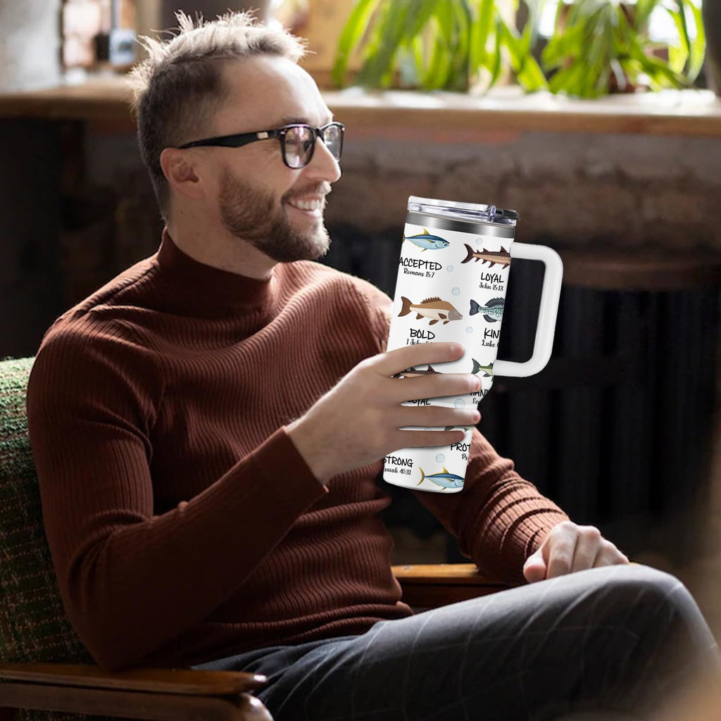 Christian Gifts for Women, 40 oz I Can Do All Things Christ Tumbler With Handle, Inspirational Religious Birthday Gifts for Faith Cup, Christian Jesus God Bible Verse Pastor Prayer Gift for Christmas