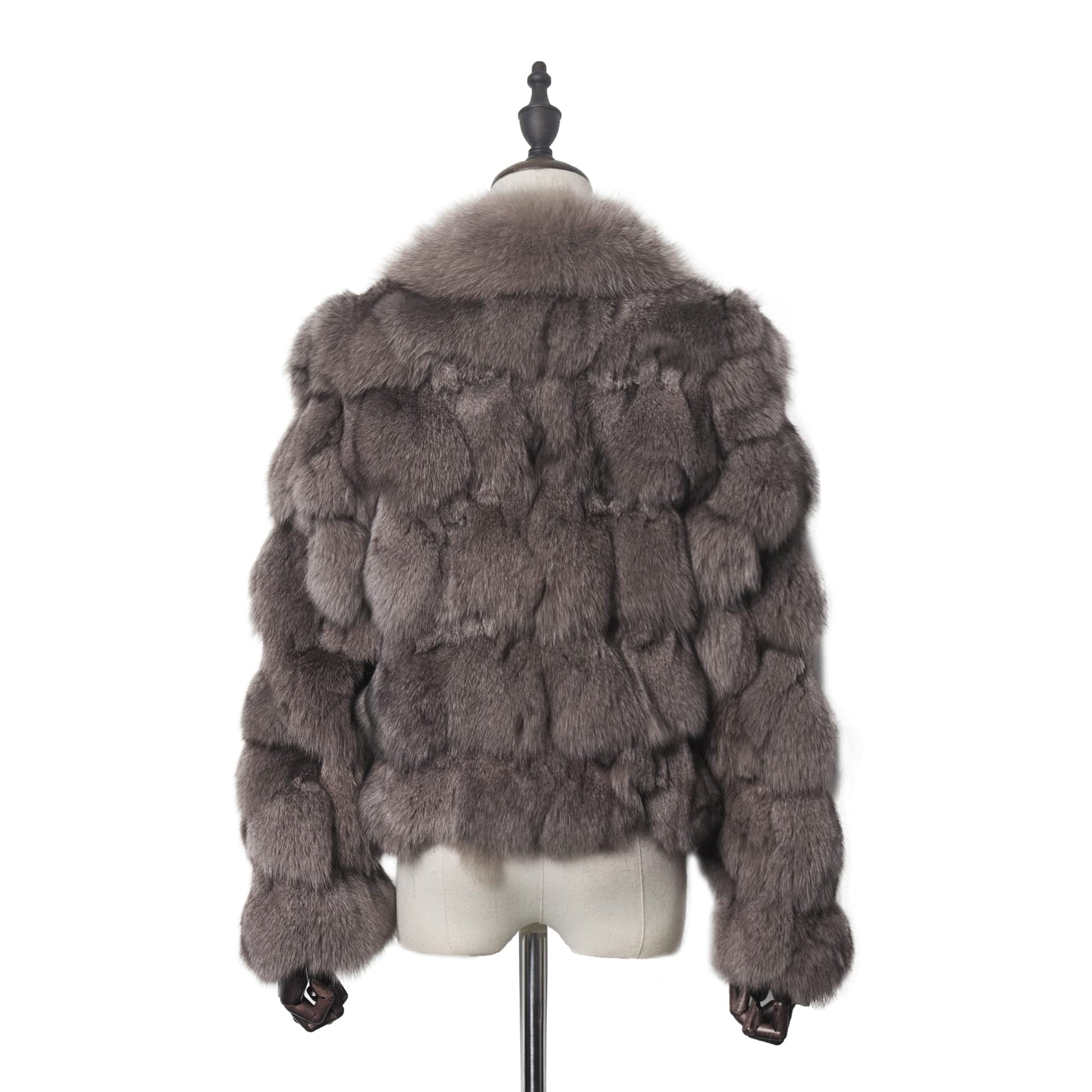 Fur Story Women's Genuine Fox Fur Coat Thick Warm Fur Jacket Winter coat