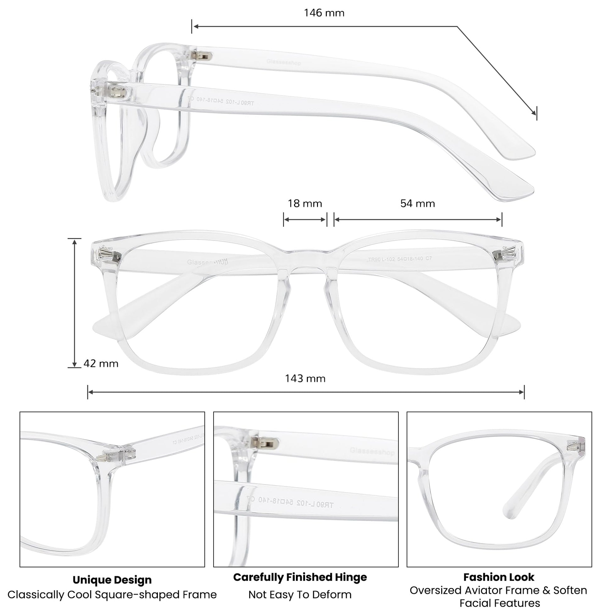 GUDVUE Blue Light Glasses, Computer/Gaming/TV/Phones Glasses for women, Anti Glare/UV400/Eye Strain