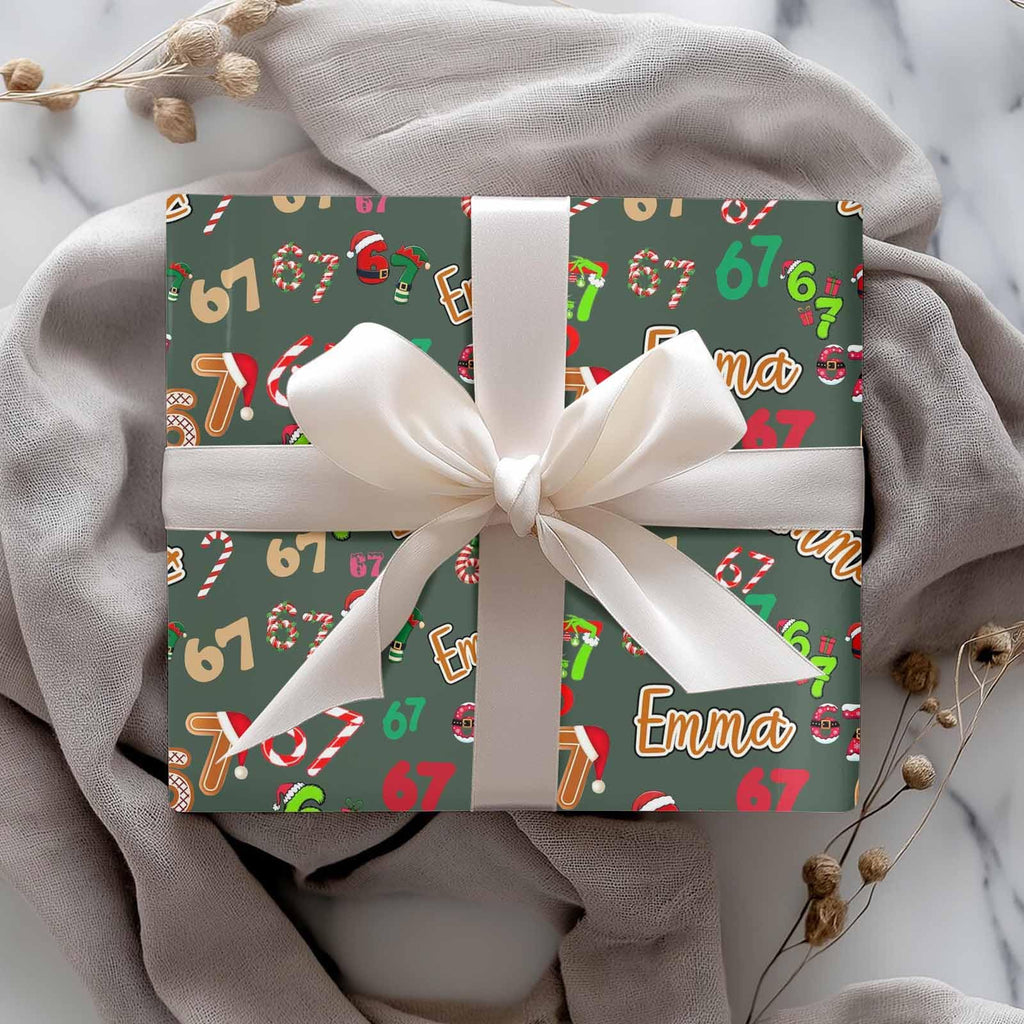 InterestPrint Custom Photo Wrapping Paper Merry Christmas with Christmas hat Wrapping Paper Custom Name Gift Wrap Roll Perfect for Birthdays 58"x 23"