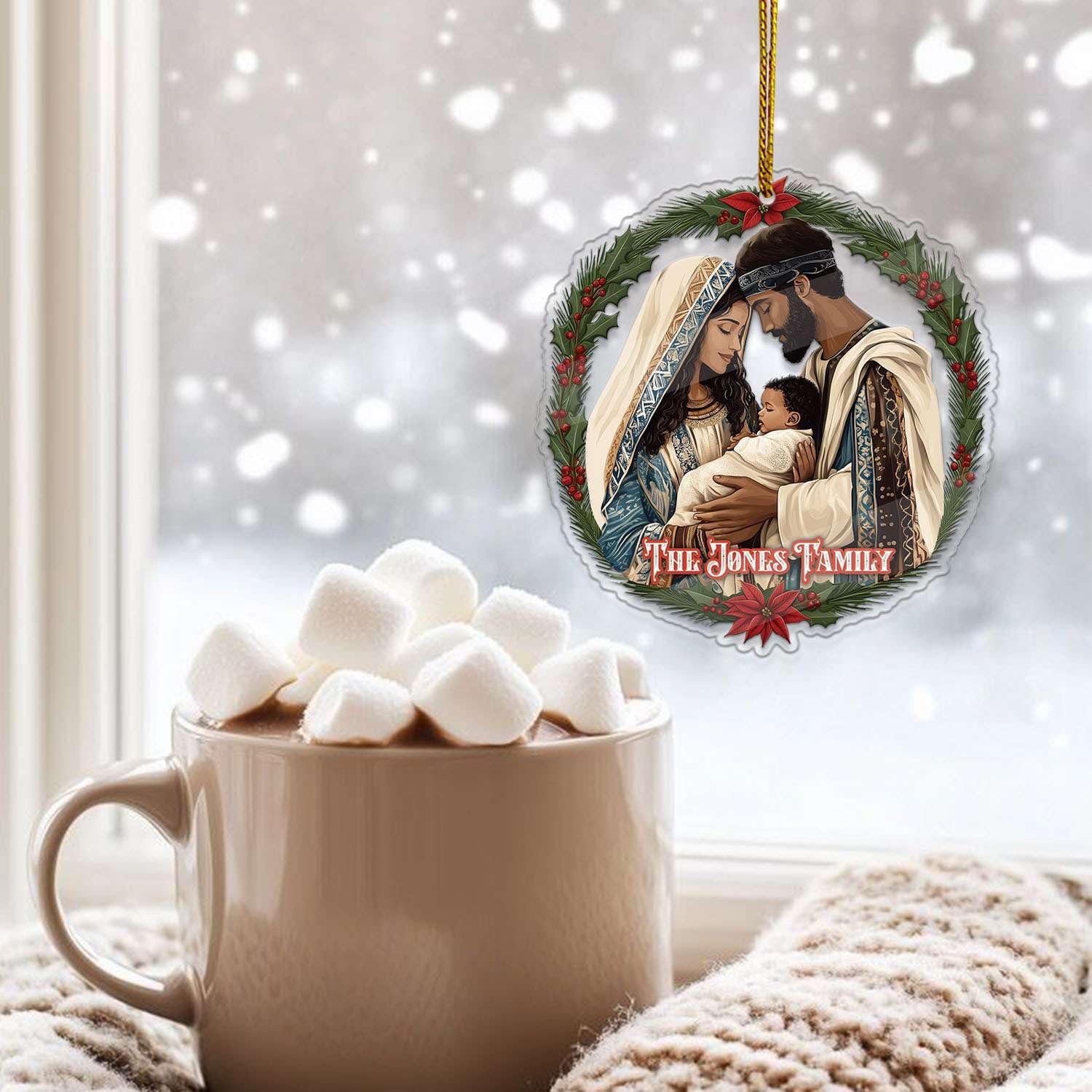 2D Acrylic Christmas Elf Shaped Ornament with Gift Box, Personalized Name Holiday Keepsake, Cute Ornament for Kids Room, Custom Name African-Inspired Decoration, Gifts for Boys