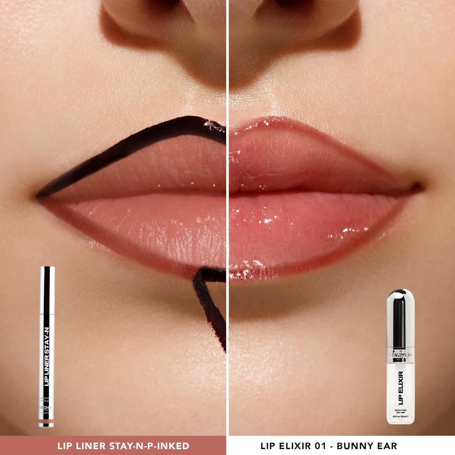 Sacheu Lip Liner STAY-N Peel Off Lip Stain — Long Lasting Matte Lip Tattoo Transfer Proof Lipstain Infused with Hyaluronic Acid & Vitamin E for All Skin Types — Vegan & Cruelty-Free, Deep Bundle