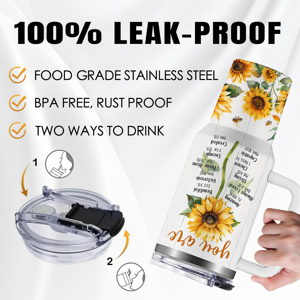 Christian Gifts for Women, 40 oz I Can Do All Things Christ Tumbler With Handle, Inspirational Religious Birthday Gifts for Faith Cup, Christian Jesus God Bible Verse Pastor Prayer Gift for Christmas