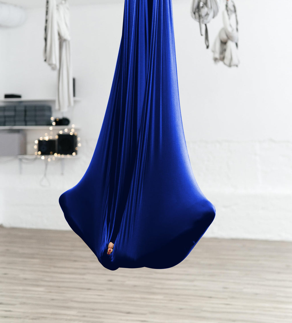 Aerial Silks Set, Premium Ariel Yoga Hammock 9 Yards Aerial Silk, Low-Stretch Fabric, Yoga Starter Kit for Home, Aerial Rig for All Skill Levels - All Hardware Included