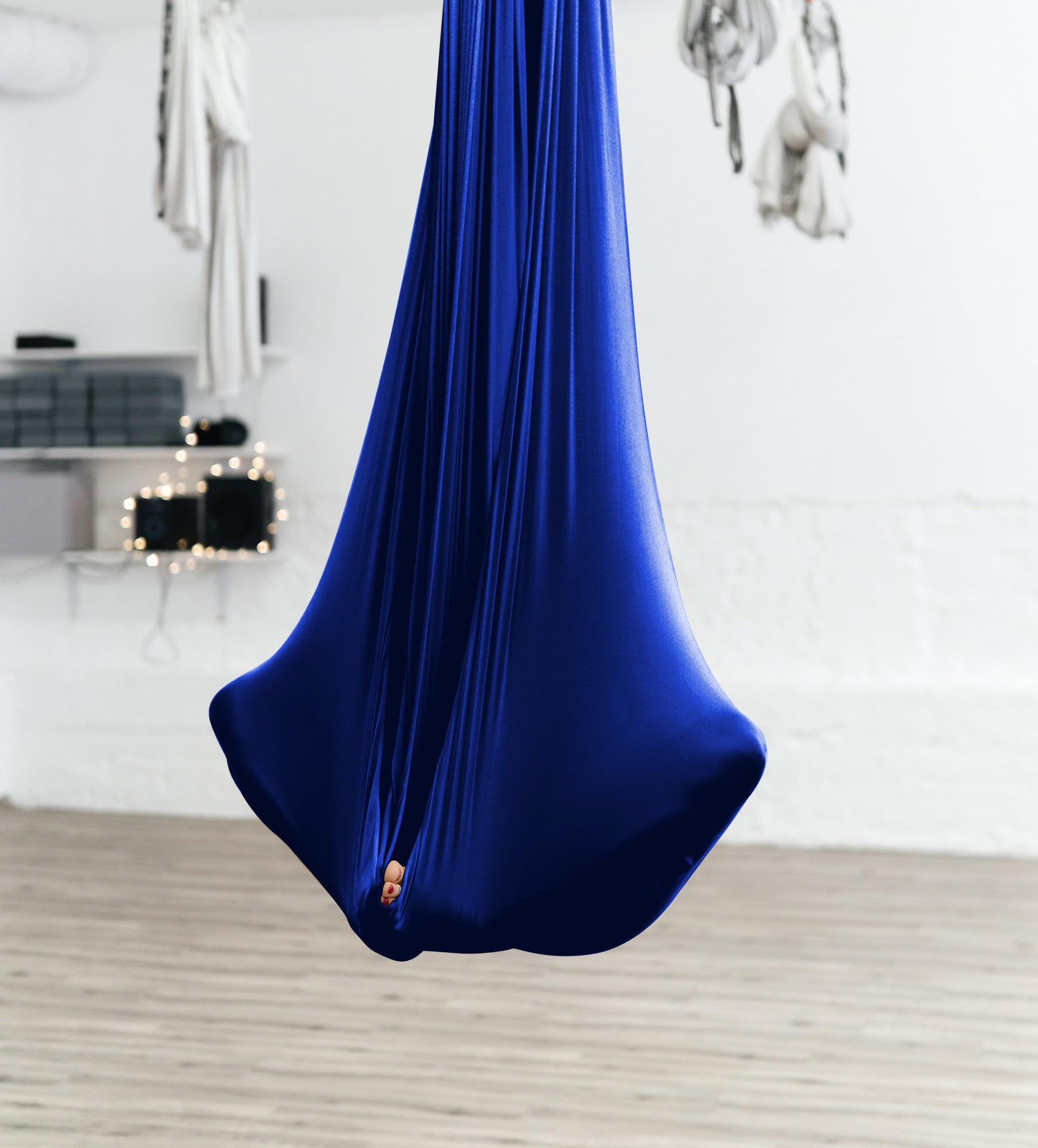 Aerial Silks Set, Premium Ariel Yoga Hammock 9 Yards Aerial Silk, Low-Stretch Fabric, Yoga Starter Kit for Home, Aerial Rig for All Skill Levels - All Hardware Included