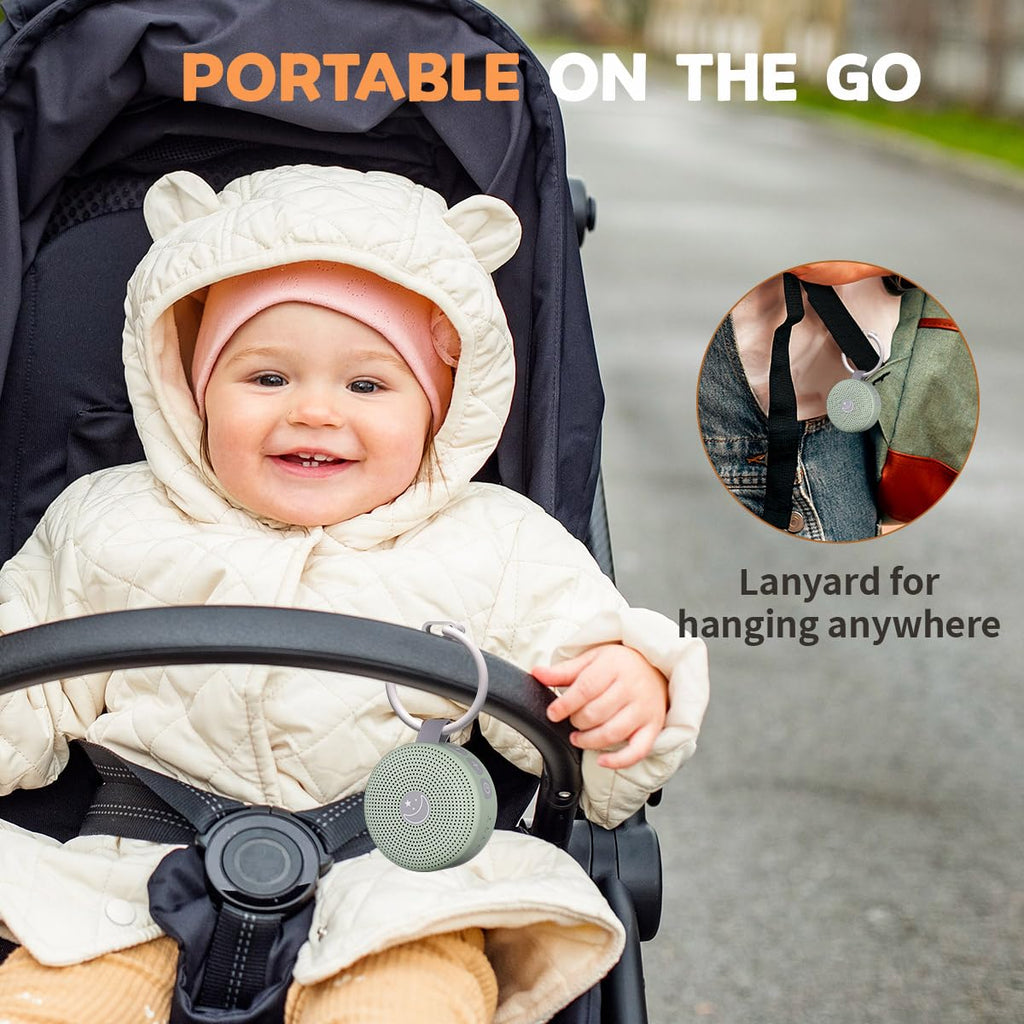 Mini Shushing Sound Machine Portable Baby White Noise Machine Brown Noise Machine 30 Soothing Sounds for Kids Adults Auto-Off Timer 32 Volume Levels Battery Sleep Machine for Home Office Privacy