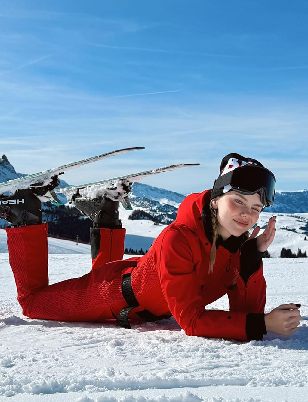 GSOU SNOW Ski Suit Womens One Piece Snowsuit Snowboard Jacket Slim Snow Jumpsuit Faux Fur Ski Outfit Waterproof Windproof