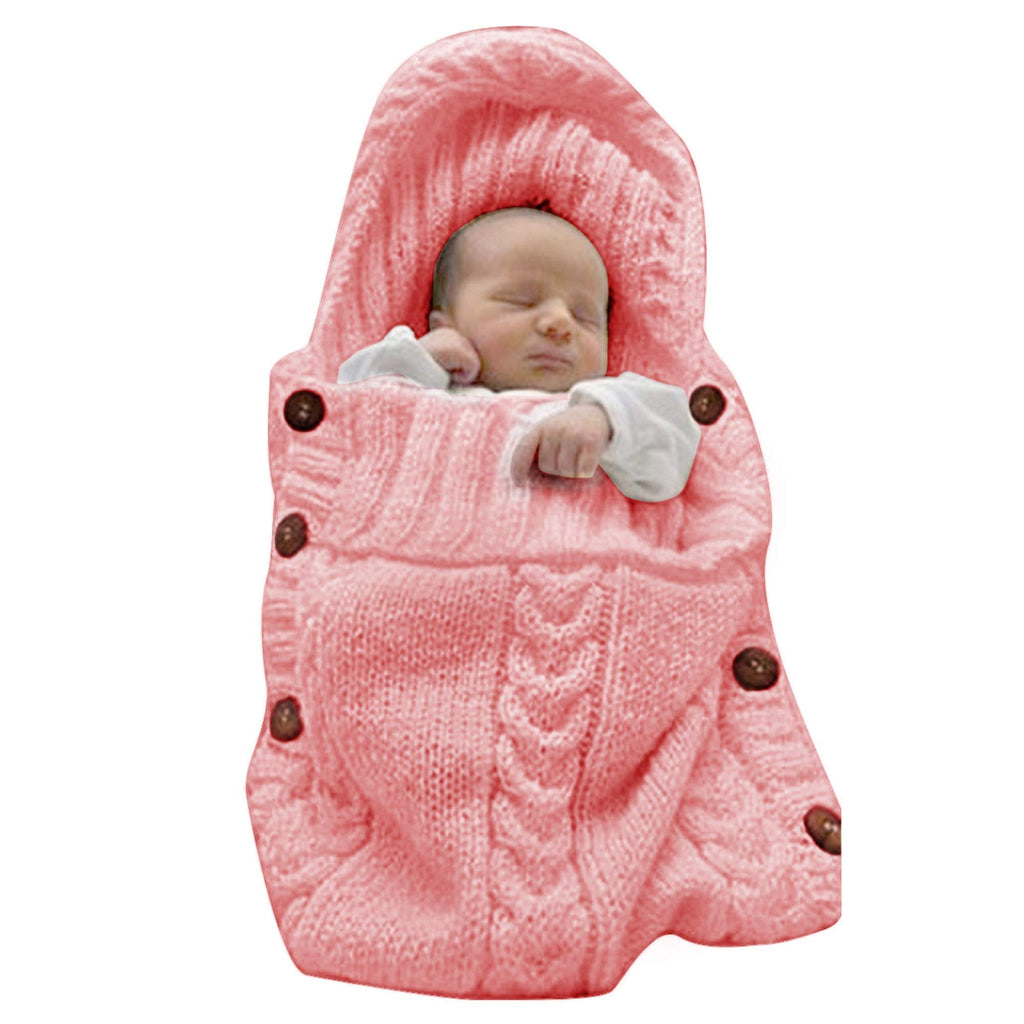 XMWEALTHY Newborn Baby Wrap Swaddle Blanket Knit Sleeping Bag Sleep Sack Stroller Wrap for Baby(Beige) (0-6 Month)