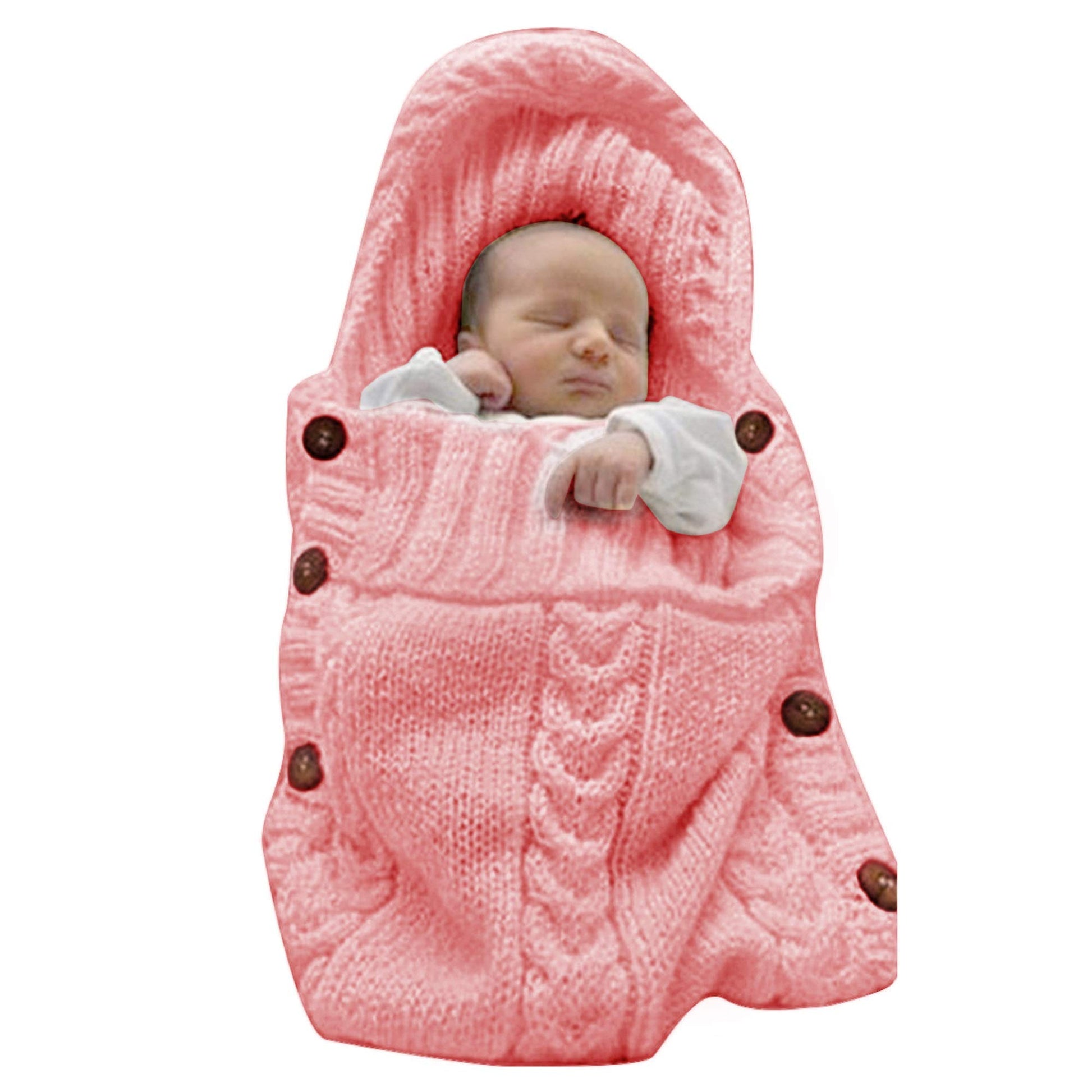 XMWEALTHY Newborn Baby Wrap Swaddle Blanket Knit Sleeping Bag Sleep Sack Stroller Wrap for Baby(Beige) (0-6 Month)