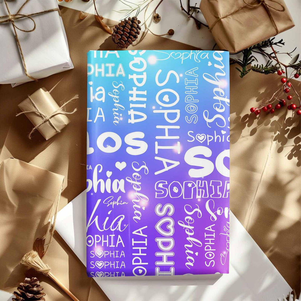 InterestPrint Custom Photo Wrapping Paper Merry Christmas with Christmas hat Wrapping Paper Custom Name Gift Wrap Roll Perfect for Birthdays 58"x 23"