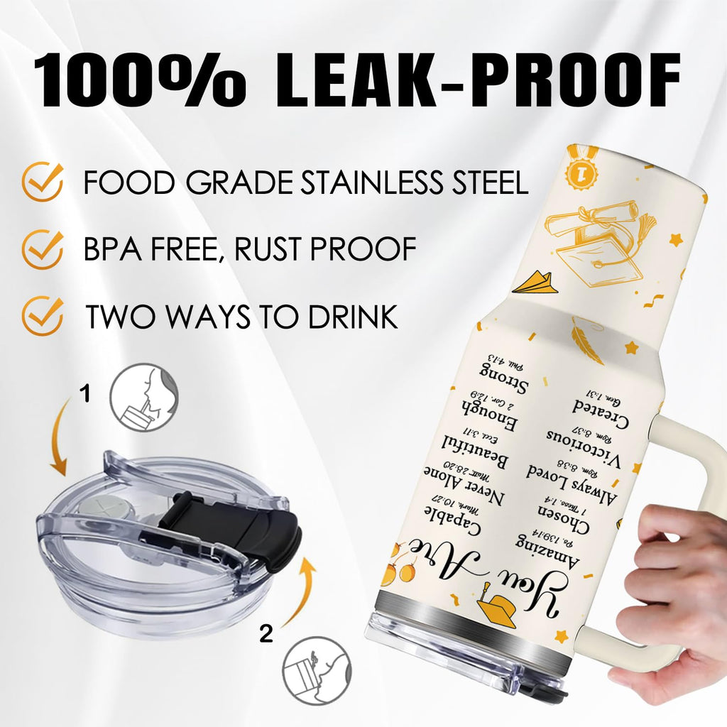 Christian Gifts for Women, 40 oz I Can Do All Things Christ Tumbler With Handle, Inspirational Religious Birthday Gifts for Faith Cup, Christian Jesus God Bible Verse Pastor Prayer Gift for Christmas