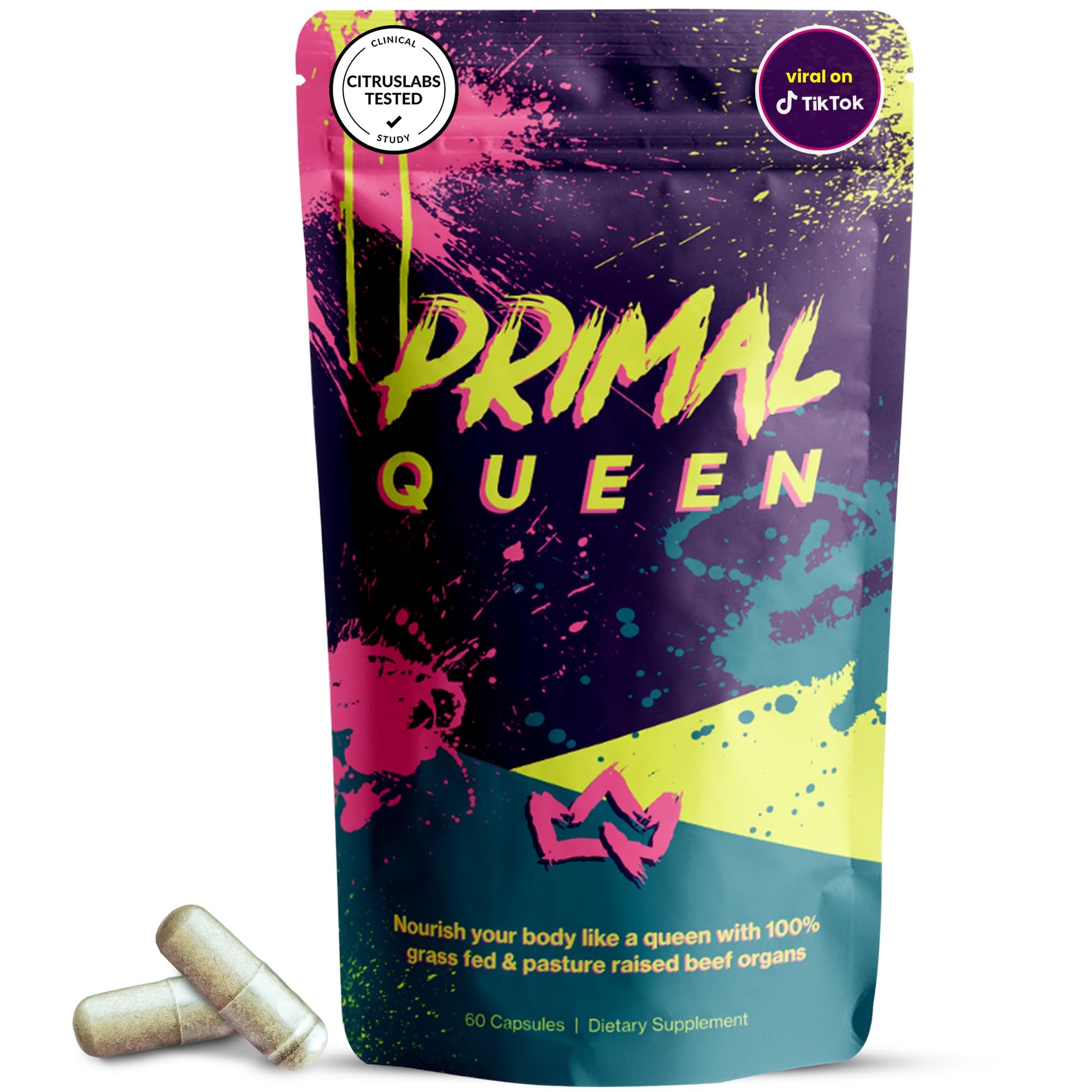 Female-Optimized Beef Organ Superfood Supplement (Beef Liver, Kidney, Heart, & 3 More) - 100% Grass Fed, Pasture Raised Cattle - Balance Hormones, Energy, & More for Women