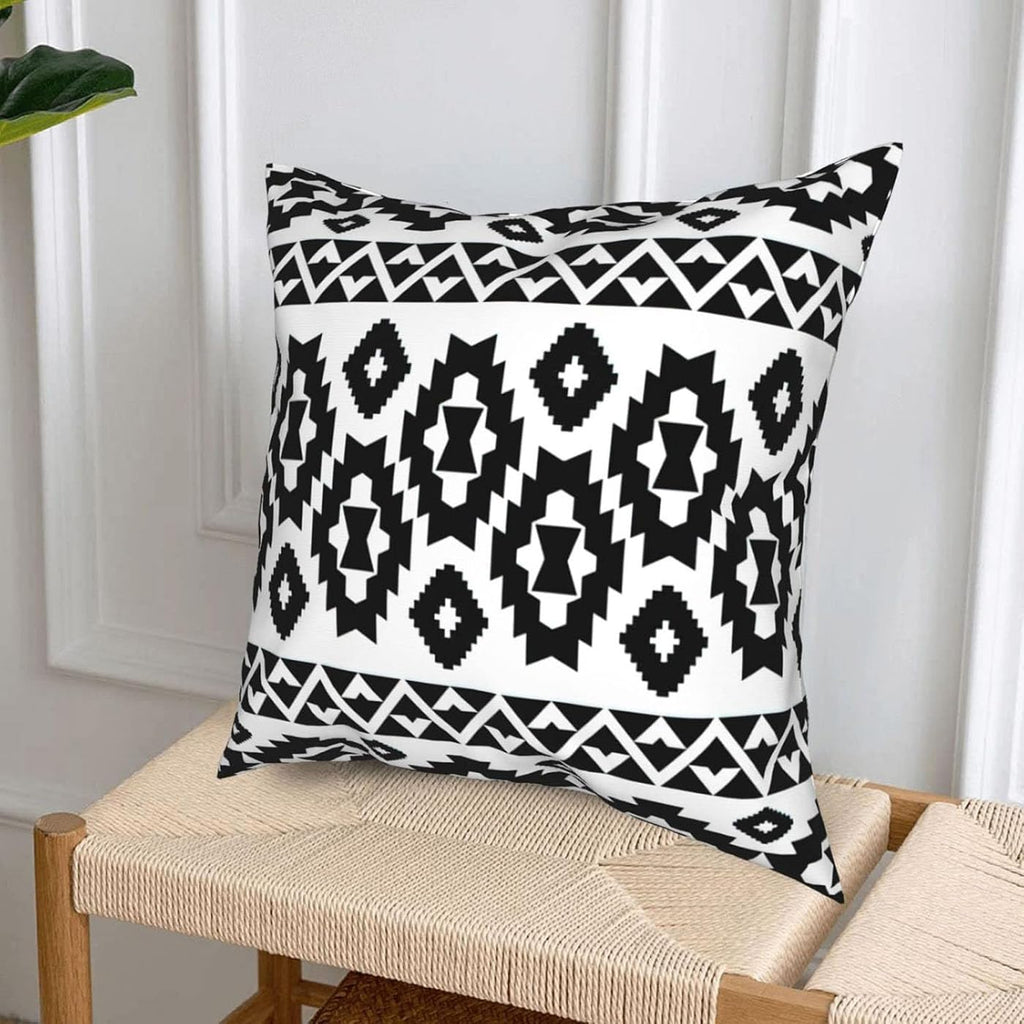Western Native American Throw Pillow Covers 18X18 Southwestern Boho Aztec Navajo Turquoise Decorative Cushion Pillow Cases for Outdoor Home Decor Set of 4, Double Side Print (African Mudcloth)
