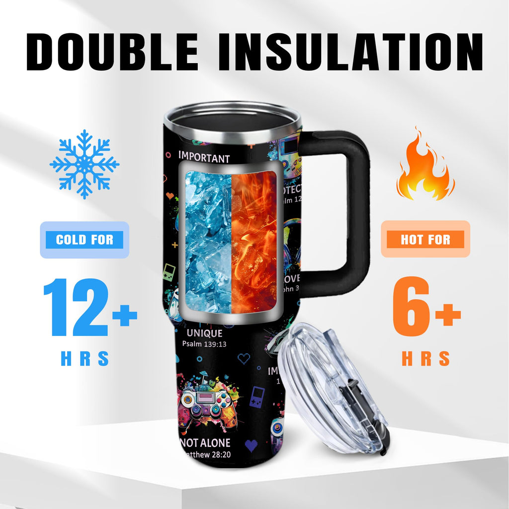 Christian Gifts for Women, 40 oz I Can Do All Things Christ Tumbler With Handle, Inspirational Religious Birthday Gifts for Faith Cup, Christian Jesus God Bible Verse Pastor Prayer Gift for Christmas