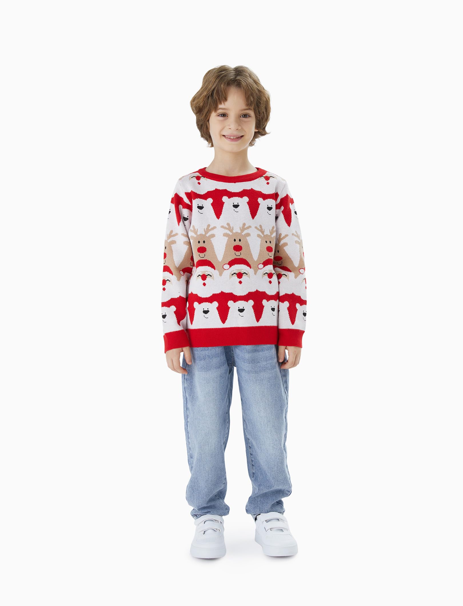 PATPAT Christmas Sweater Family Set Long Sleeve Knit Sweater Holiday Xmas Knitted Pullover