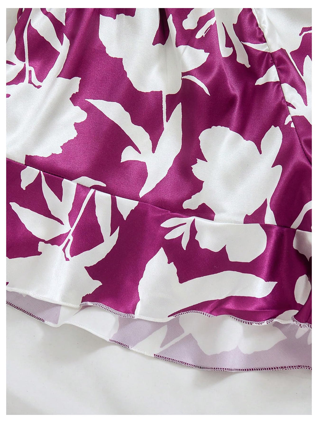 GORGLITTER Women's 5 Piece Floral Print Satin Pajama Set Nightgown Robe Cami Shorts Sleepwear with Storage Bag