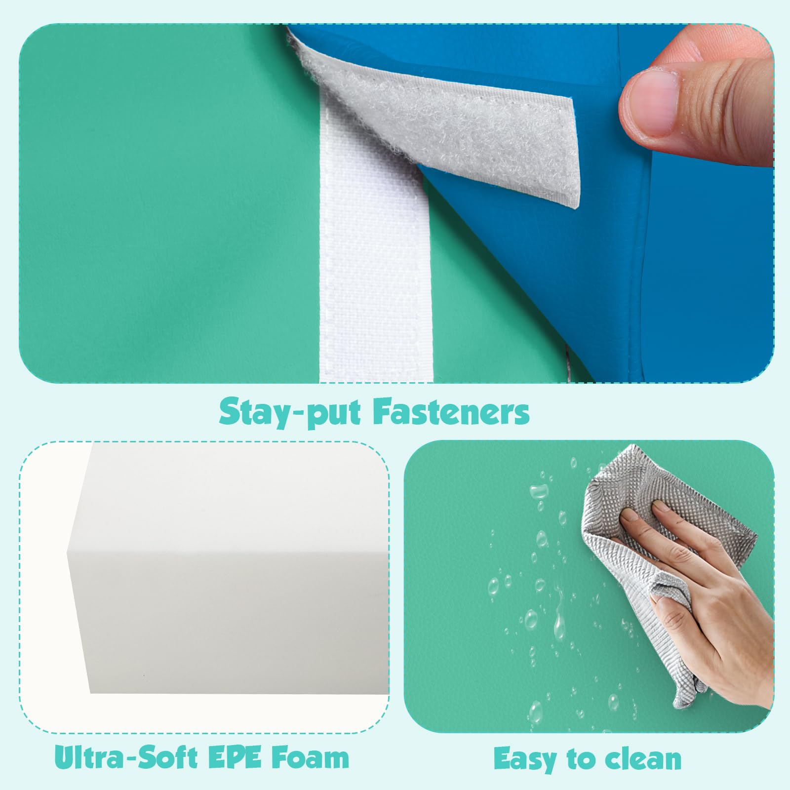 4-Piece Soft PU Leather Toddlers Climbing Toys, Baby Foam Climbing Blocks for Toddlers 3, Foam Play Gym Climbing Structures, Indoor Climb and Crawl Activity Play Set (White and Coffee)