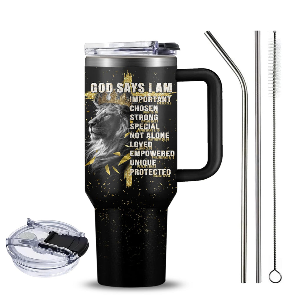 Christian Gifts for Women, 40 oz I Can Do All Things Christ Tumbler With Handle, Inspirational Religious Birthday Gifts for Faith Cup, Christian Jesus God Bible Verse Pastor Prayer Gift for Christmas