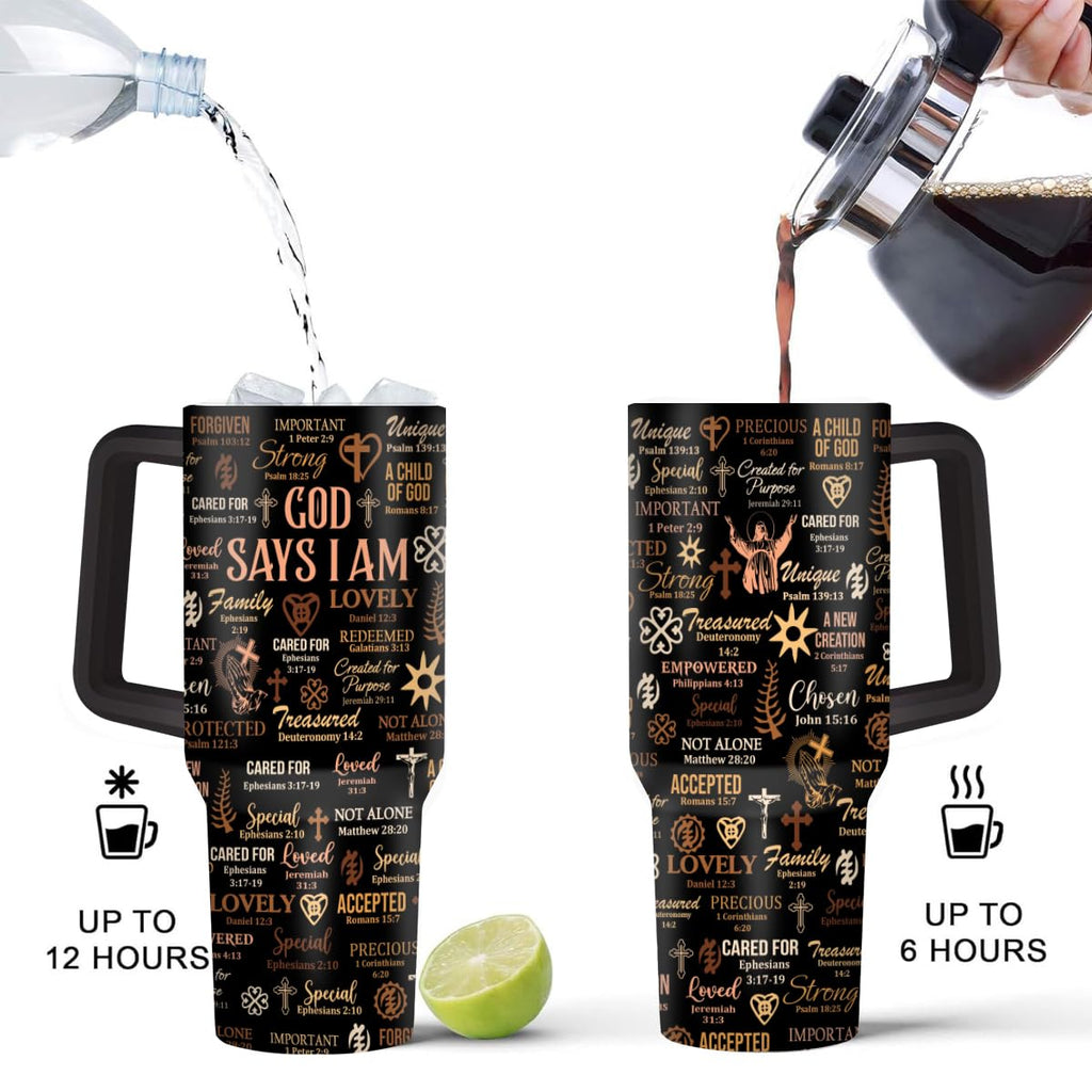 Sistabag - Coffee Tumbler For Black Women - Birthday, Mother's Day, Christmas Gifts For Women, Pride Tumbler For Woman (She Who Kneels Before God, 20 Oz)