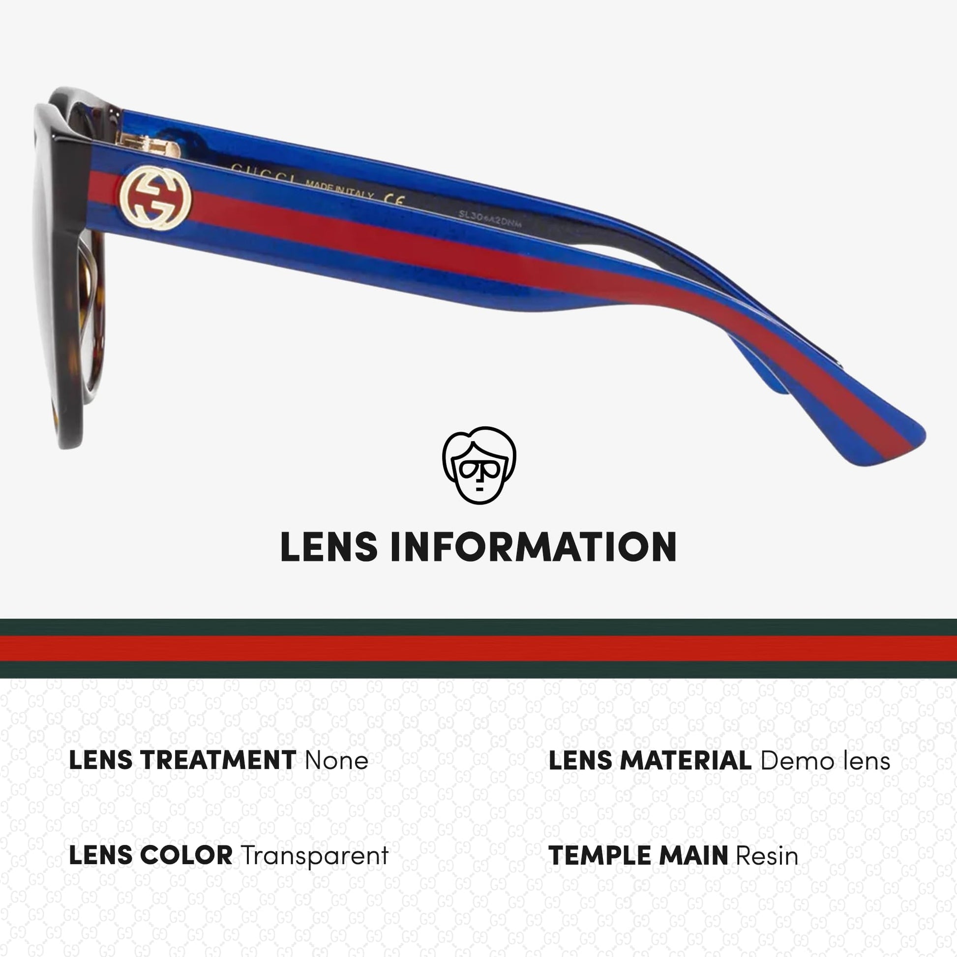 Gucci GG0038ON Square Shape Eyeglasses + Bundle with eSHADES Luxury Eyewear Kit