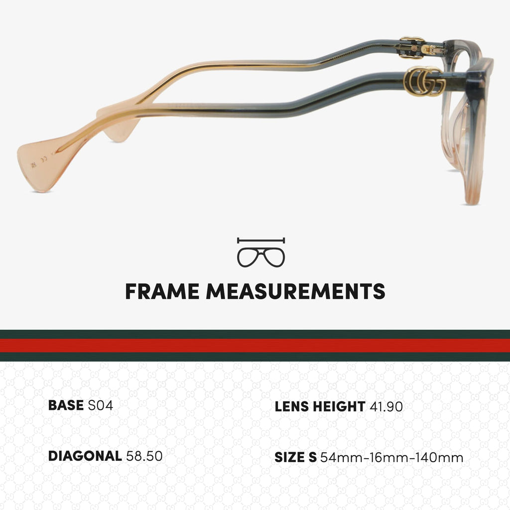 Gucci GG1012O Squared Cat Eye Shape Eyeglasses + Bundle with eSHADES Luxury Eyewear Kit