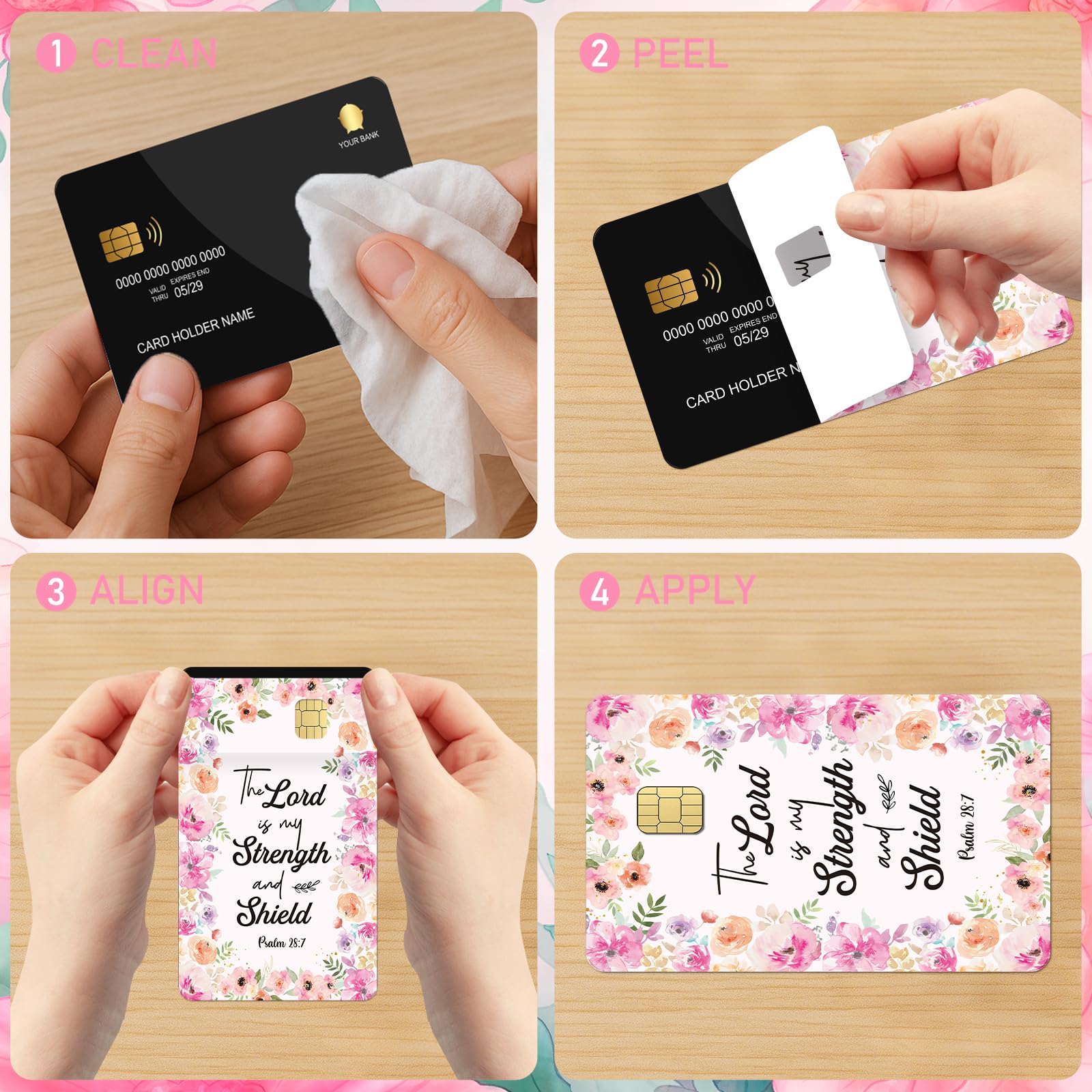 Black Girl Credit Card Skin - 4 Pcs Black Girl Pray On Debit Skin Stickers Love Like Jesus Cover Set for Transportation Key Debit Bus Cards Women