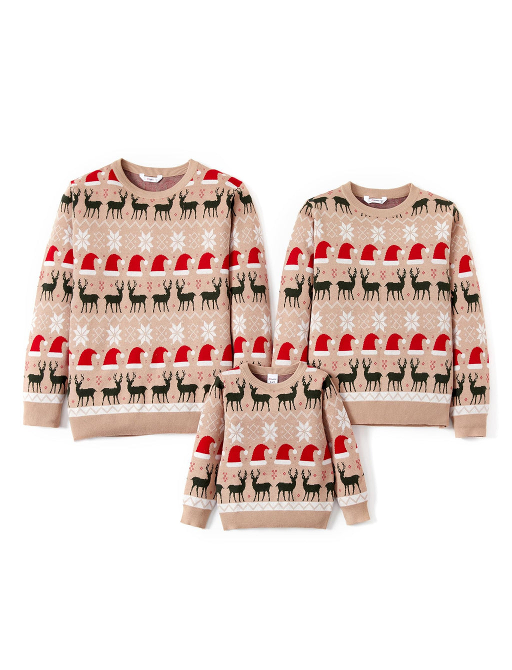 PATPAT Christmas Sweater Family Set Long Sleeve Knit Sweater Holiday Xmas Knitted Pullover