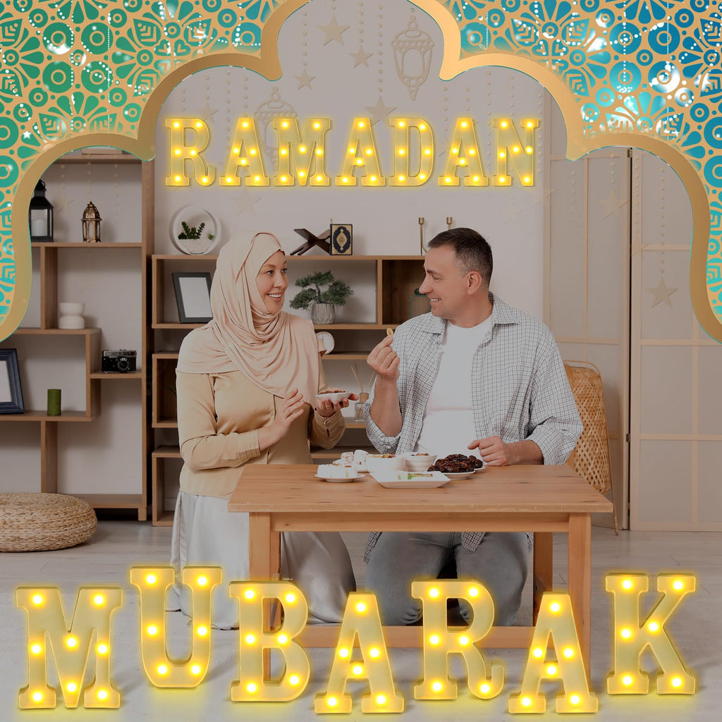 11 Pcs Happy Kwanzaa Large LED Letter Sign LED Lights Battery Powered Table Decorations for Party Favor Light Centerpiece Tabletop Decoration