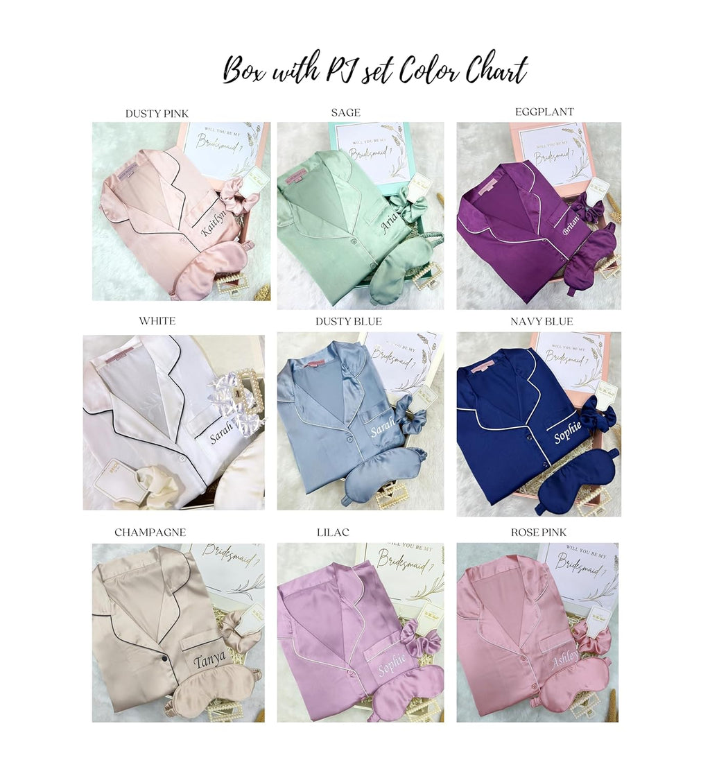 Bridesmaid Proposal Gift Box with Pajama Set, Personalized Proposal Box with Satin Pajamas, Will You Be My Bridesmaid
