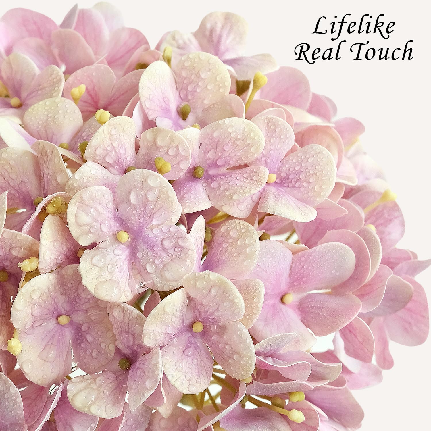 Light Blue Hydrangea Artificial Flowers,4Pcs 20" Real Touch Lifelike Silk Artificial Hydrangeas, Full Fake Flowers for Bouquet Table Centerpieces Spring Wedding Indoor Home